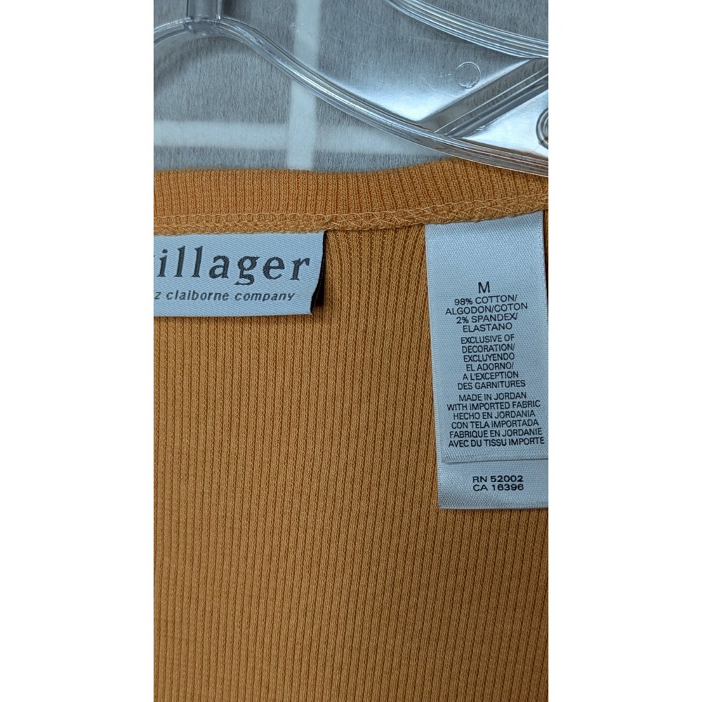Villager Liz Claiborne Women's Cardigan Medium Mustard Gold Beaded‎ Long Sleeve - Picture 4 of 8
